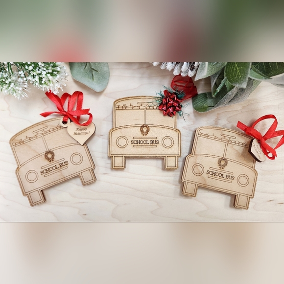 SCHOOL BUS DRIVER GIFT!!! Laser Cut & Engraved Gift Card Holder Ornament - Picture 6 of 8